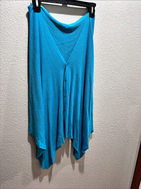 High Low Sweater Wrap in Turquoise Blue, NEW.